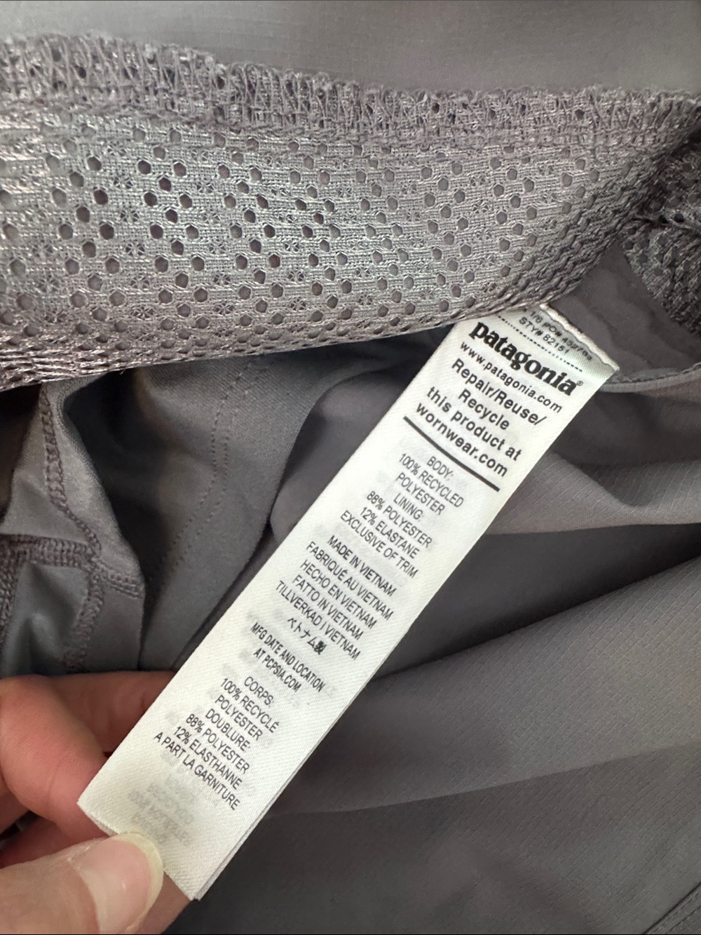 Patagonia Tech Skort in Drifter Grey - Picture 6 of 10